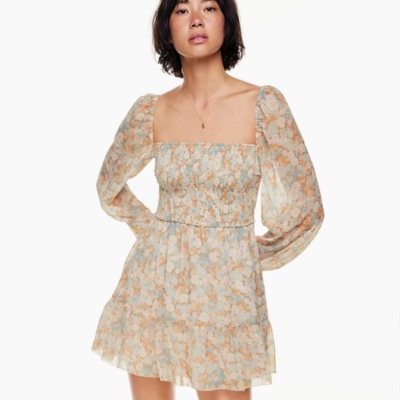 Aritzia Wilfred Tempest Mini Dress Floral Print – Size M - Picture 2 of 9